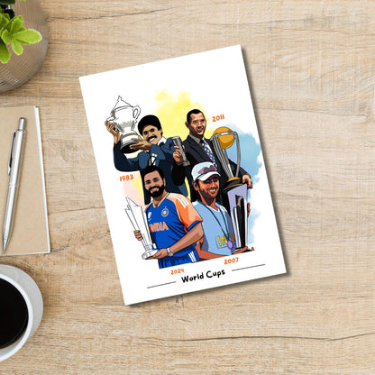 MS Dhoni Rohit Sharma KApil Dev Worldcup Winner Cricket Player, 12 x 18 Inch Unframed Poster For wall decoration home bedroom living room Paintings Hostel Boys Ideal For Cricket Fans