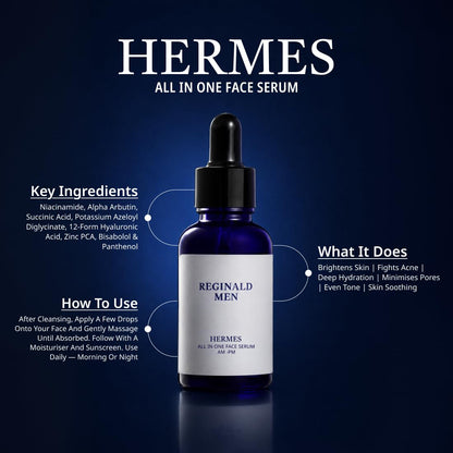 Reginald Men ADONIS - Male Skin Care (Solved) Kit - Daily Use & Gift | Sunscreen (SPF 50+) 50g, Barrier Repair Moisturizer 50g, Face & Beard Wash 100g + Serum 30ml, Lip Lightening Balm SPF 30+
