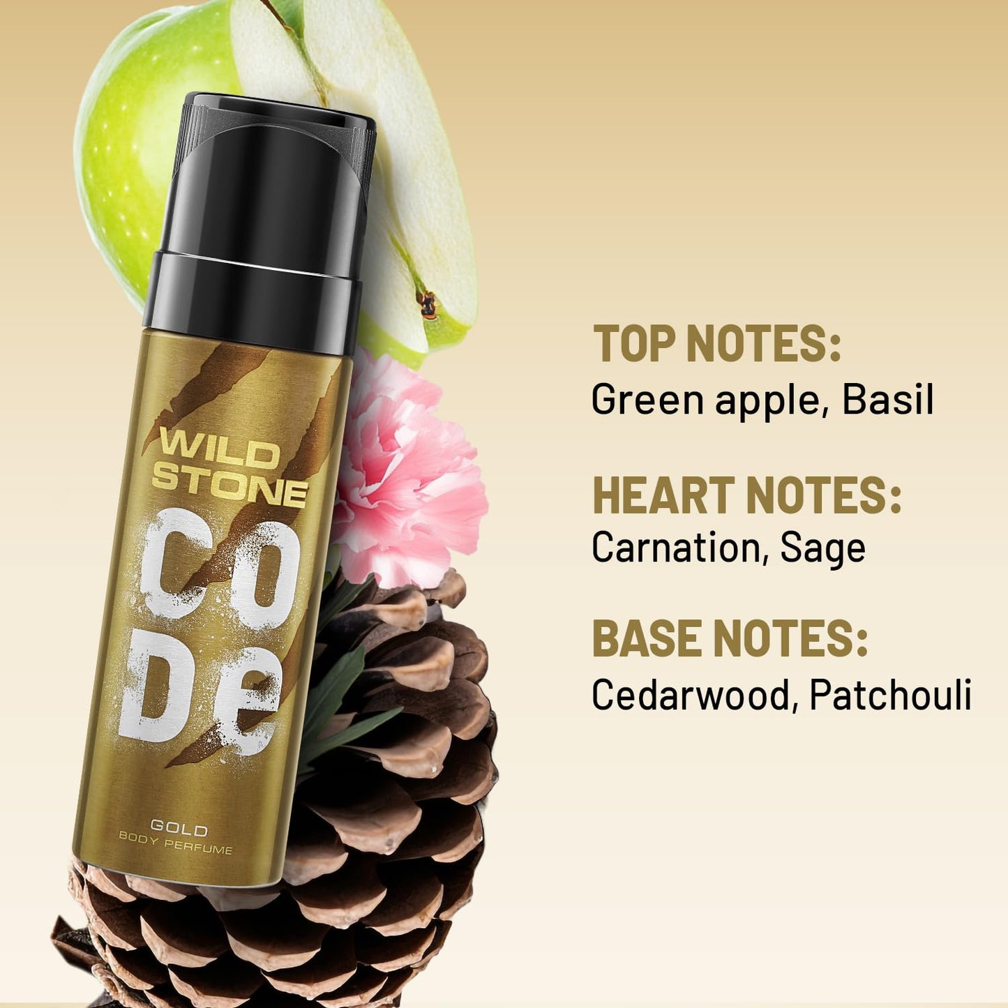 Wild Stone CODE Gold Body Perfume for Men | No Gas Deodorant | Long Lasting Body Spray (150ml)
