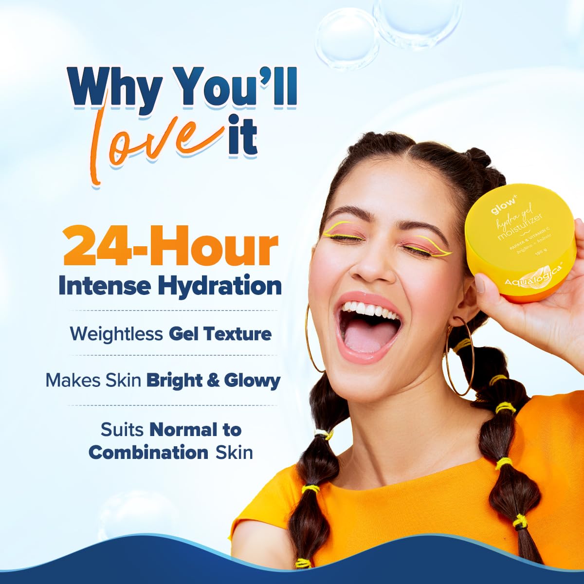 Aqualogica Glow+ Hydra Gel Moisturizer with Vitamin C & Papaya - 100 g