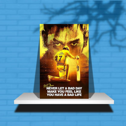 Dhoni Poster for Motivation | Ms Dhoni Quotes Sticker | Dhoni Posters for Wall | Dhoni 7 Sticker | CSK Wall Poster | Dhoni Stickers | Thala Dhoni Posters for Bedroom, Living Room Decoration