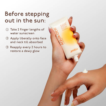 Asaya Aqua Dew Sunscreen SPF 50 PA+++ | Prevents Tanning | Ultra Light Water Sunscreen | For Men & Women | Oily, Dry & Sensitive Skin | 50 ml