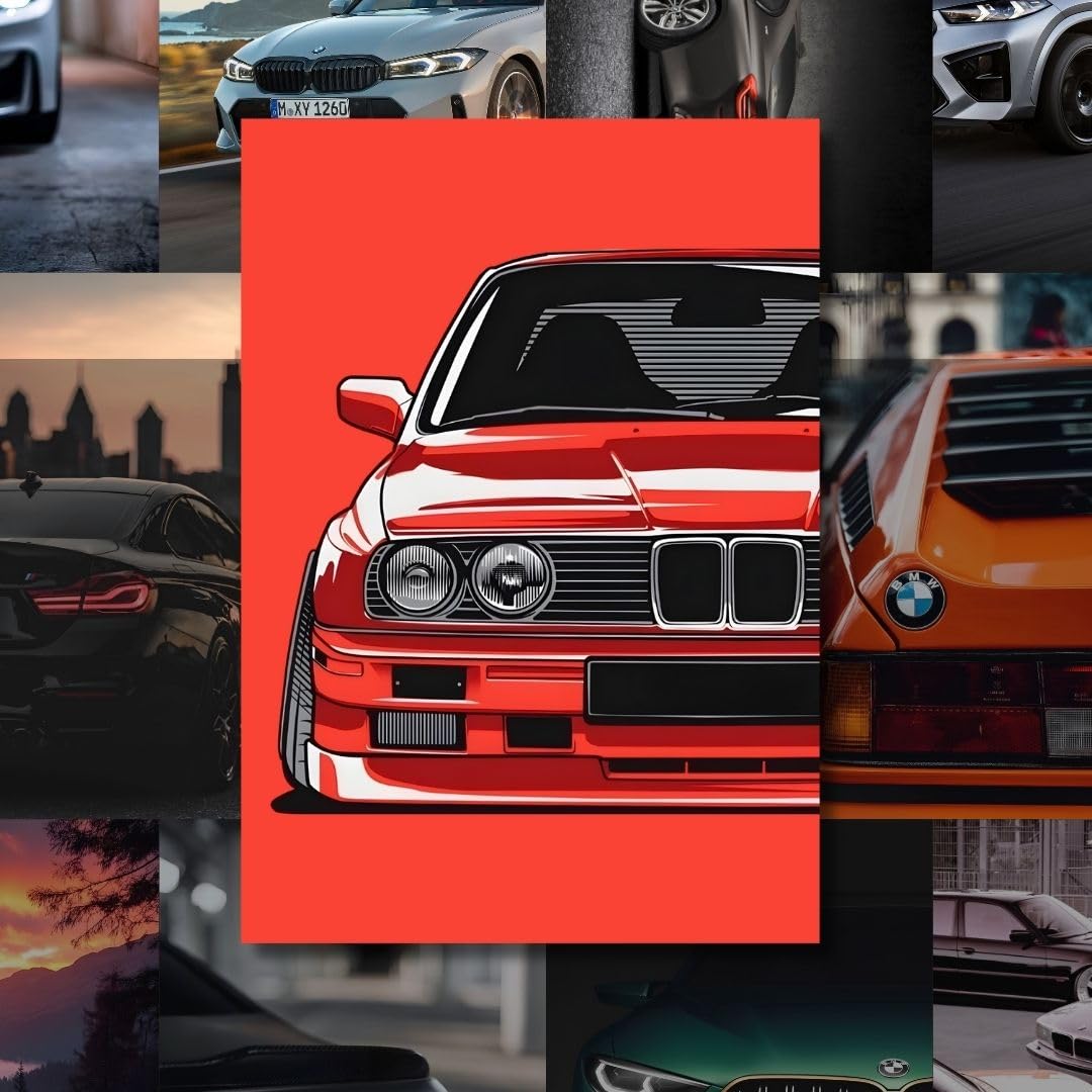 auraposter Paper BMW Car Posters (Set Of 40) Car Posters BMW M2, M3, M4, M5, M6 & M8 | (15 x10 cm) Sportscar Unframed Matt Laminated Poster