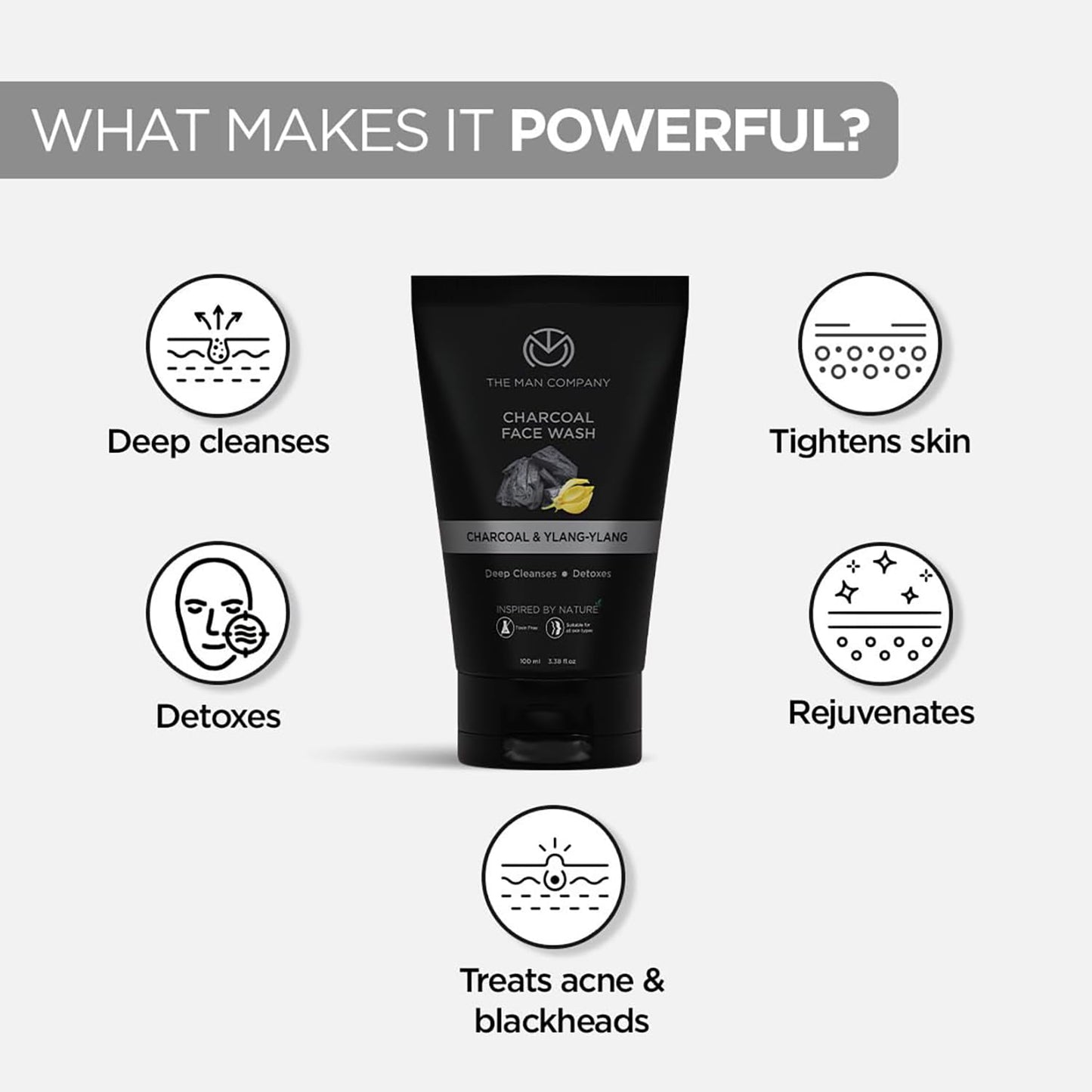 The Man Company Charcoal Face Wash for Men (100ml)