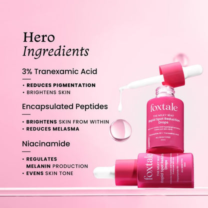 Foxtale 3% Tranexamic Acid Face Serum with Peptides & Niacinamide for Hyperpigmentation, All Skin Types, Men and Women - 30 ml