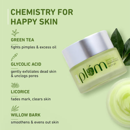 Plum Green Tea Renewed Clarity Night Gel with Glycolic acid | 50ml