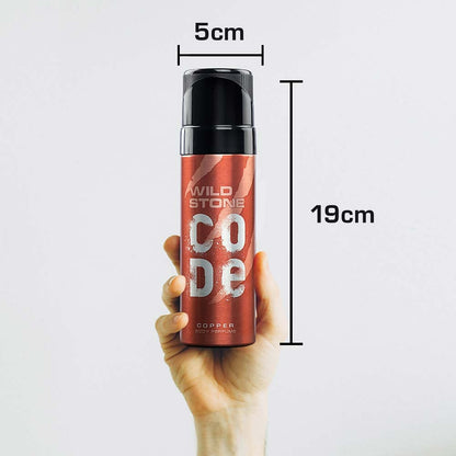 WILD STONE CODE Copper Long Lasting No Gas Body Perfume For Men (150Ml) - Spray