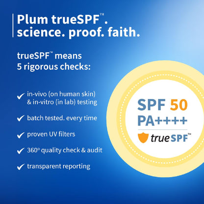 Plum SPF 50 PA++++ Sunscreen with 2% Niacinamide & Rice Water | 50g