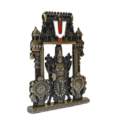 anciently Tirupati Balaji Idol for Car Dashboard | Venkateswara Idol for Car Dashboard Design 3, Metal, 1 Piece (Brass Colour)