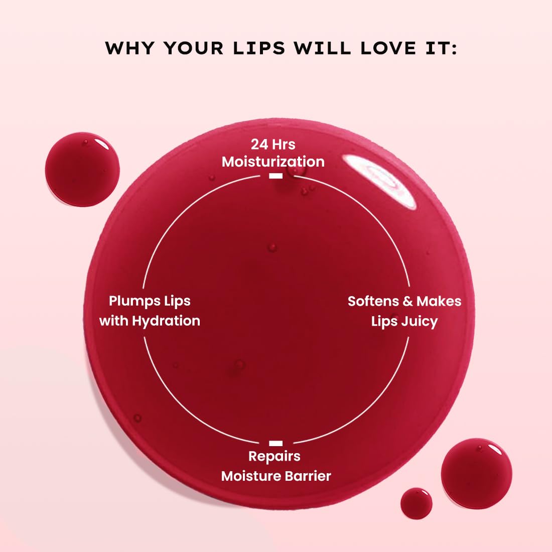 Hyphen Tinted Lip Balm | Brightens & Reduces Dark Lips & Pigmentation | 1% Vitamin E, Peptide & 2% Squalane | Jelly Glaze (Red Shade)- 10g