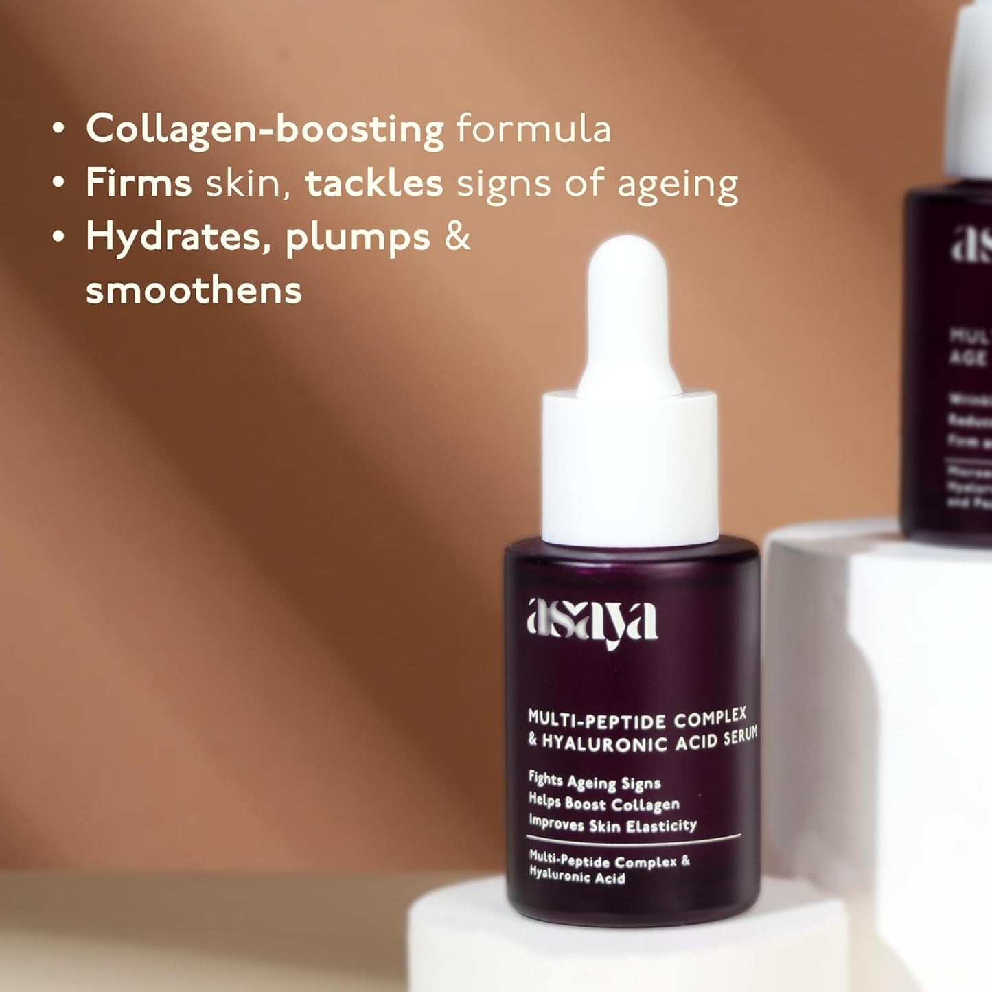 Asaya Multi Peptide Day/Night Face Serum with Hyaluronic Acid | Anti-Aging Serum | 5% Tripeptide Complex | Oily, Dry & Sensitive Skin - 30ml
