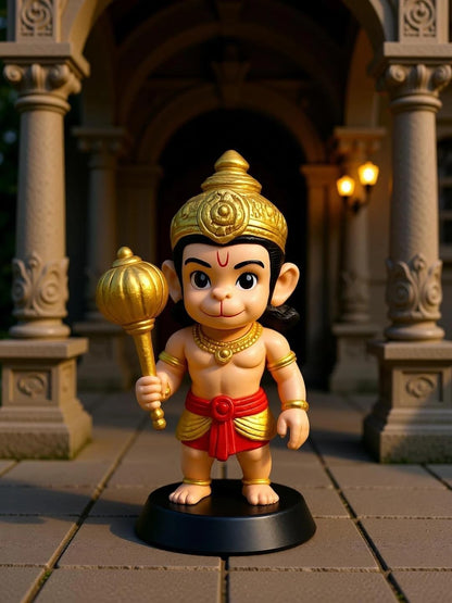 Cute Bal Hanuman Idol | Baby Hanuman Figurine with Gada | Decorative Dashboard, Car, Temple Showpiece | Devotional Gift for Home & Office (Lord_Hanuman_Idol)