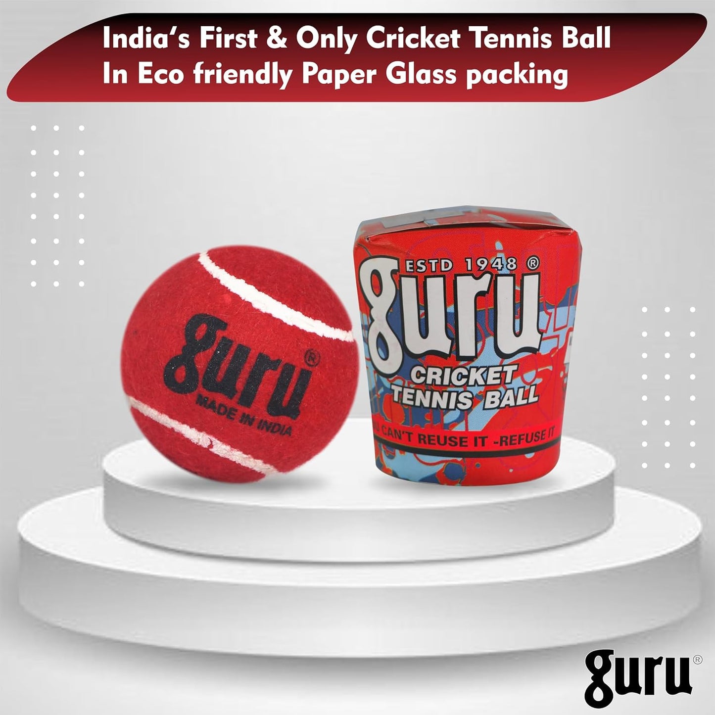 GURU Tennis Cricket Ball, Heavy Weight Cricket Tennis Ball, Cricket Ball