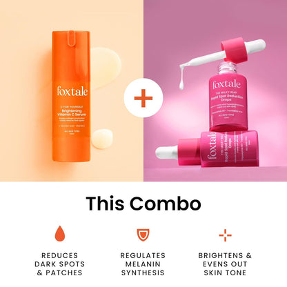 Foxtale Depigmentation Booster | Rapid Spot Reduction Drops 30 ml + Vitamin C Face Serum | 30 ml