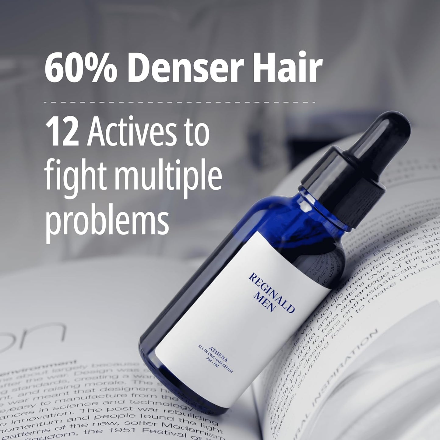 Reginald Men Athena- All in one Hair Serum | Hair Fall Control & Follicle Boost with 12 Actives | Advanced Hair Growth Serum For Scalp | Controls HairFall & Boosts New Hair Growth | For Men | 60ml