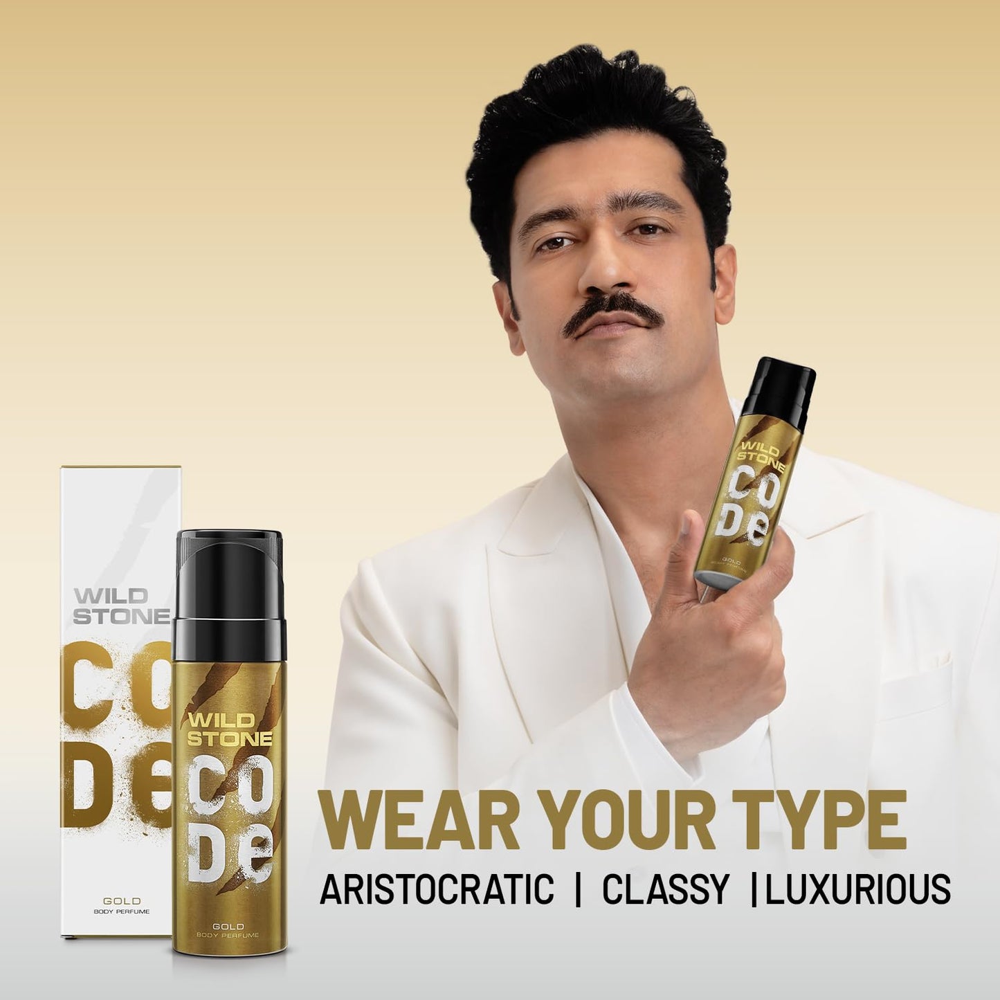 Wild Stone CODE Gold Body Perfume for Men | No Gas Deodorant | Long Lasting Body Spray (150ml)