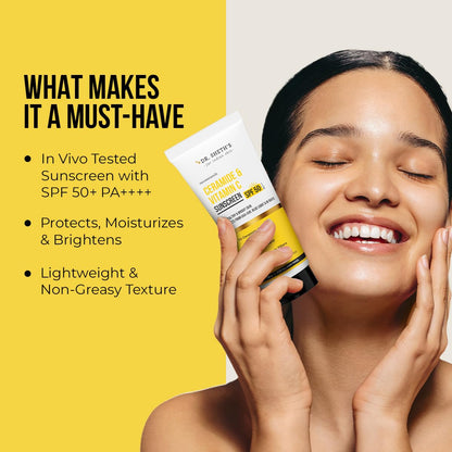 Dr. Sheth's Ceramide & Vitamin C Sunscreen SPF 50+ PA++++ (80g)