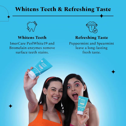Perfora Teeth Whitening Mini Combo | Purple Serum & Dream White Toothpaste | SLS & Fluroide Free Tooth paste | N-Ha For Teeth Remineralisation | Enamel Safe & Effective Teeth Whitener Solution