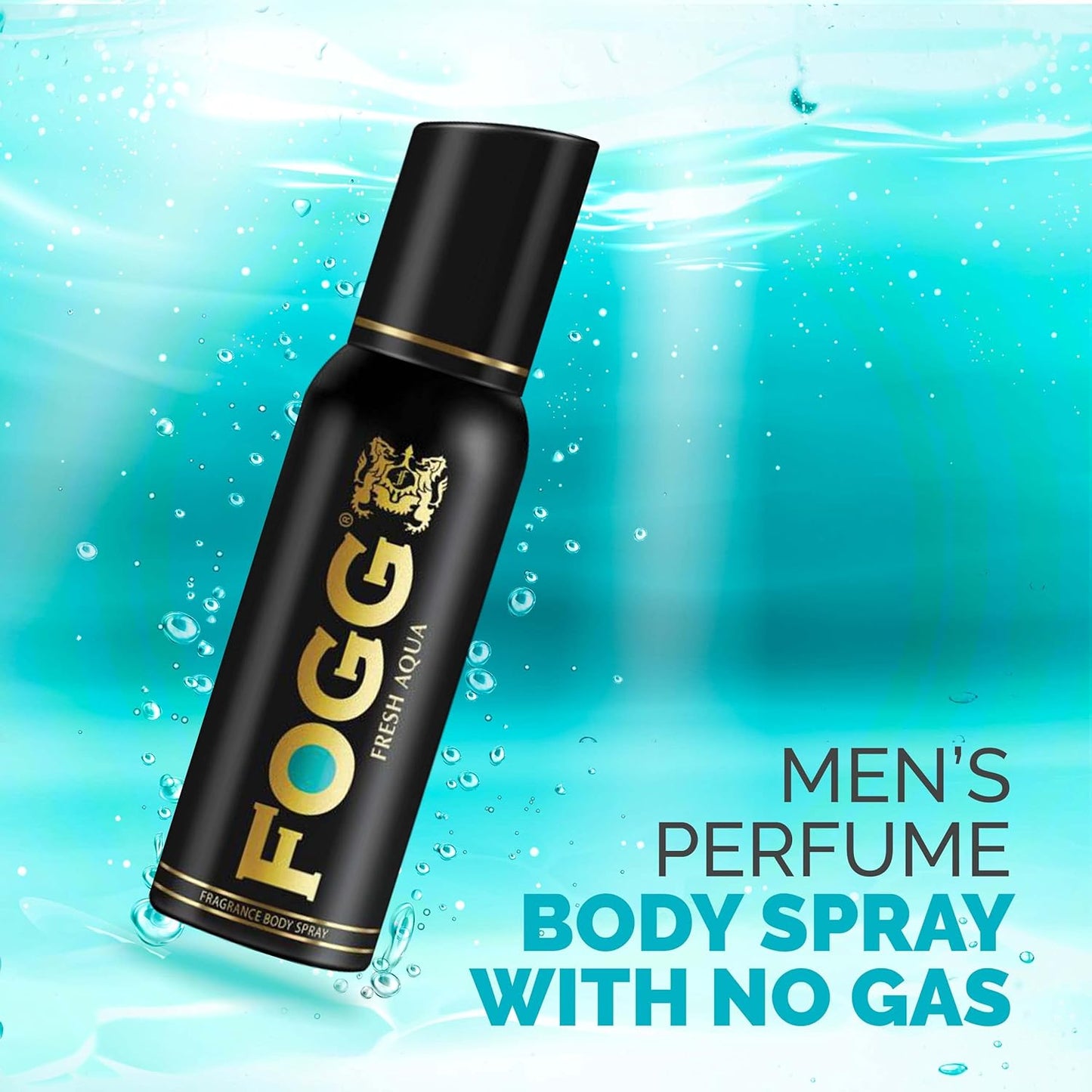 Fogg Fresh Aqua Premium No Gas Deodorant for Men, Long-Lasting Perfume Body Spray, 120 ml