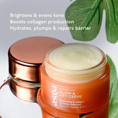 Asaya Vitamin C Moisturizer | Hydrating & Brightening Face Cream | With Niacinamide, Peptides & Hyaluronic Acid | 50g