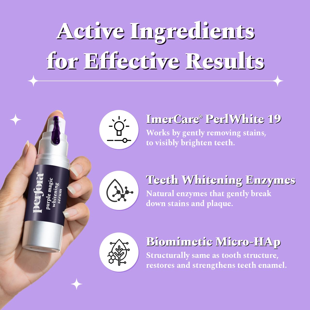 Perfora Teeth Whitening Mini Combo | Purple Serum & Dream White Toothpaste | SLS & Fluroide Free Tooth paste | N-Ha For Teeth Remineralisation | Enamel Safe & Effective Teeth Whitener Solution