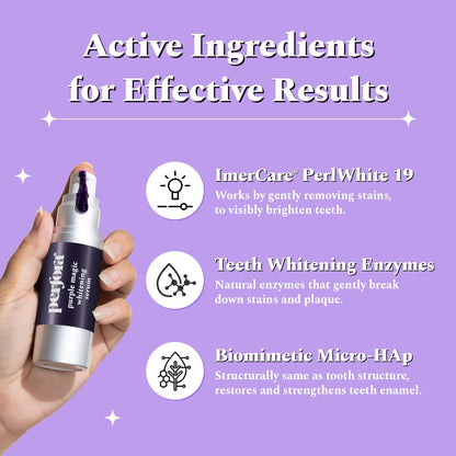 Perfora Teeth Whitening Mini Combo | Purple Serum & Dream White Toothpaste | SLS & Fluroide Free Tooth paste | N-Ha For Teeth Remineralisation | Enamel Safe & Effective Teeth Whitener Solution