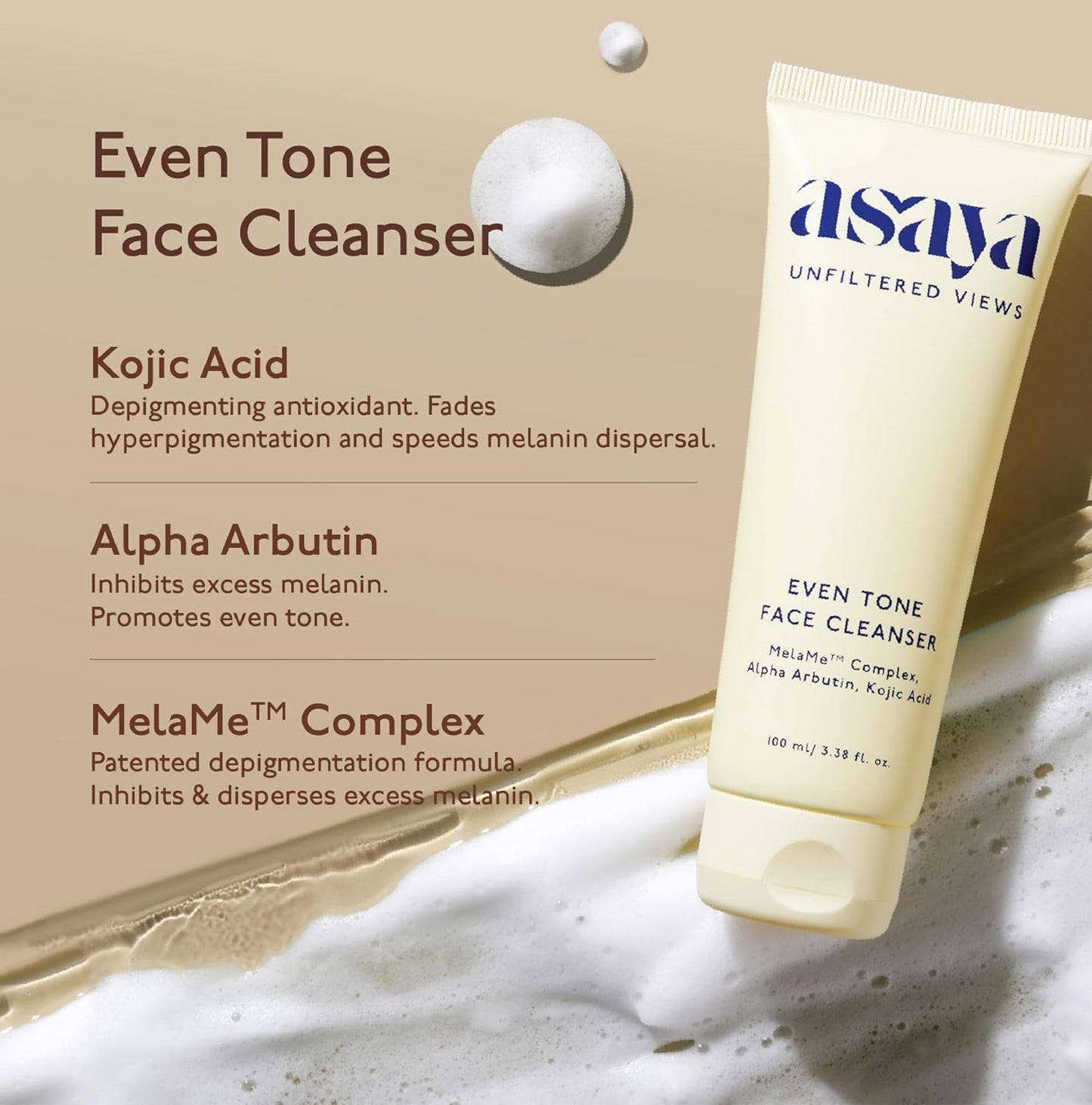 Asaya Travel Kit | Gift for Women | With Free Travel Pouch Bag | Face Wash Cleanser, Serum, Moisturizer & Sunscreen (CSMS Combo) | Melame™ Complex, Alpha Arbutin, Kojic Acid, Niacinamide | All Skin Types | For Women & Men