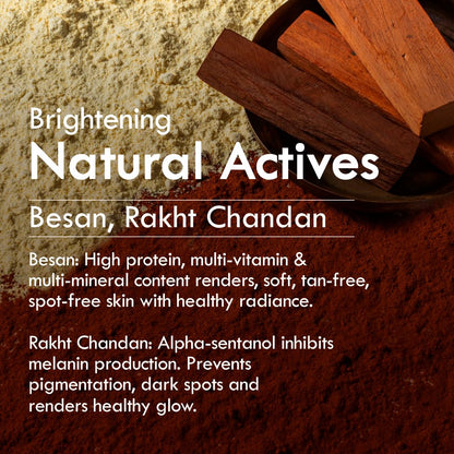 Nat Habit Ubtan Face Wash, Fresh Daily Tikta For Men & Women, Skin Brightening With Activated Wild Turmeric, Suitable For All Skin Types, Chemical & Sulphate Free, 100g