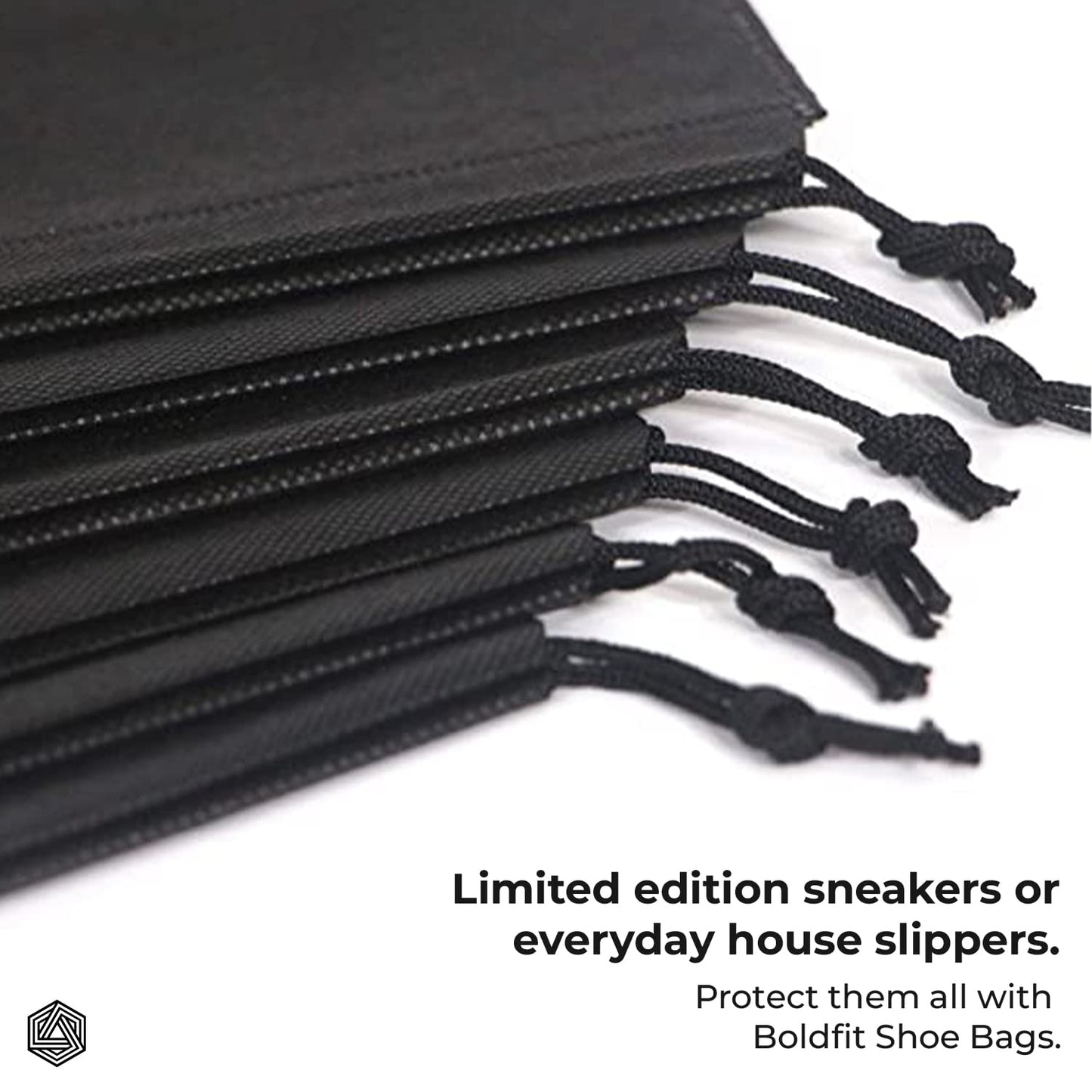 Boldfit Shoe Bag for Travel Bag- Pack of 6, Black