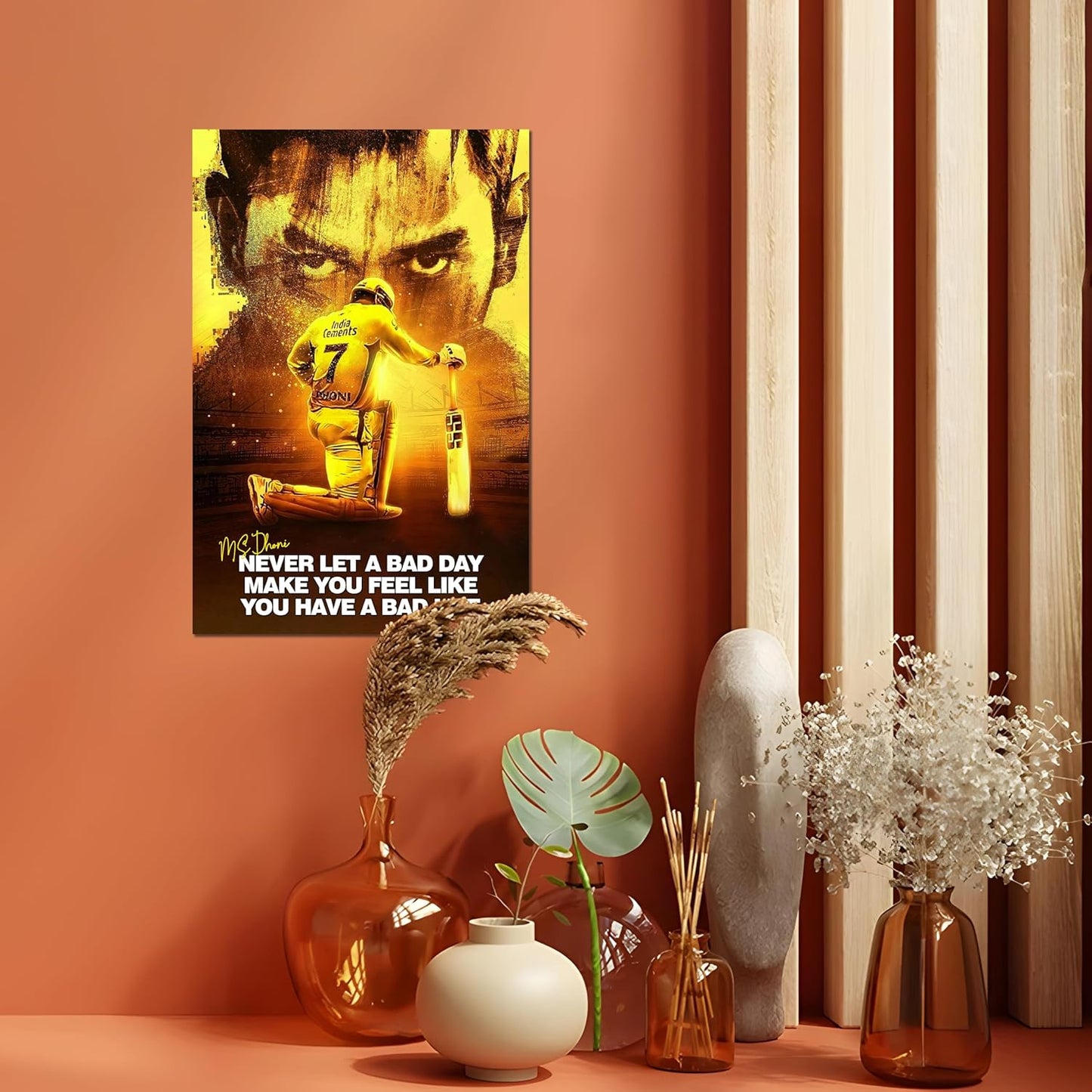 Dhoni Poster for Motivation | Ms Dhoni Quotes Sticker | Dhoni Posters for Wall | Dhoni 7 Sticker | CSK Wall Poster | Dhoni Stickers | Thala Dhoni Posters for Bedroom, Living Room Decoration