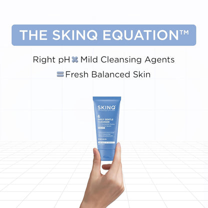 SkinQ Daily Gentle Cleanser for All Skin Types with Niacinamide & Glycerine 100ml | Hydrating Facewash for Men & Women to enhance Skin Texture, Exfoliation & Deep Cleansing | Helps remove Excess Oil