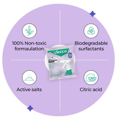 Cleevo All- Surface Cleaner- 1 Litre Bottle Pack | Powerful Surface Cleaning Liquid for Tough Stains | Non-toxic Stain Remover for Home Surfaces Cleaning | Multi Surface Cleaner (Lavender)