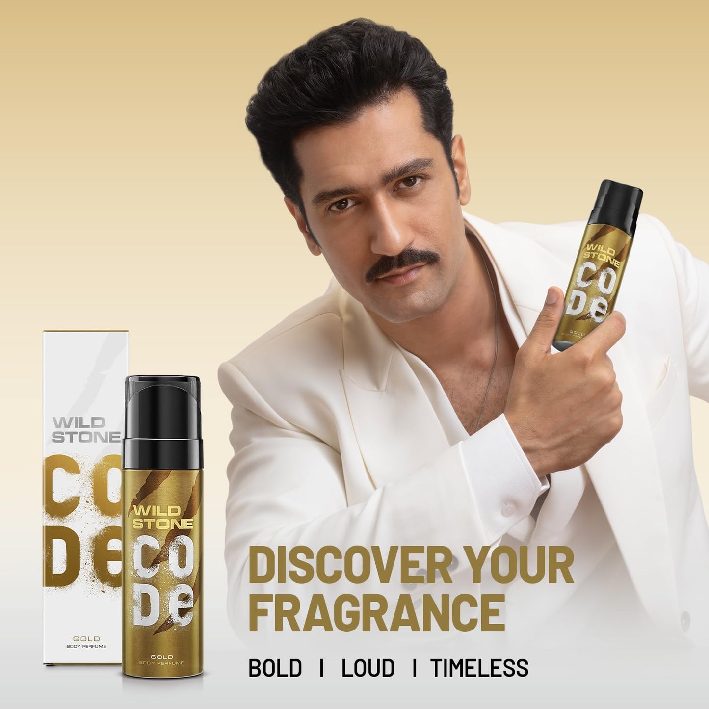 Wild Stone CODE Gold Body Perfume for Men | No Gas Deodorant | Long Lasting Body Spray (150ml)