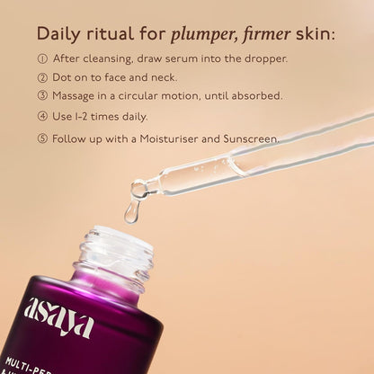 Asaya Multi Peptide Day/Night Face Serum with Hyaluronic Acid | Anti-Aging Serum | 5% Tripeptide Complex | Oily, Dry & Sensitive Skin - 30ml