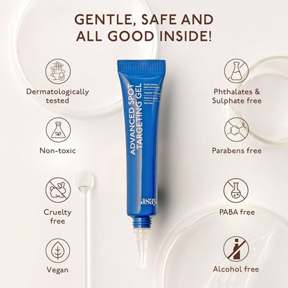 Asaya Advanced Dark Spot Targeting Gel | Reduces Pigmentation, Post-Inflammatory Hyperpigmentation, Acne Marks & Scars | MelaMe™ Complex, Spicules & Alpha Arbutin | for Oily, Sensitive & Dry Skin - 15 g