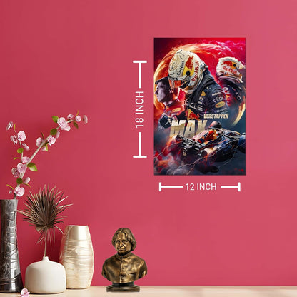 Roostaflag F1 Posters for Wall Max Verstappen A3 | Max Verstappen Posters for Wall | F1 Stickers Wall Aesthetic | Big Formula 1 Poster for Room Decor | Max Verstappen Car Wall Poster for Bedroom