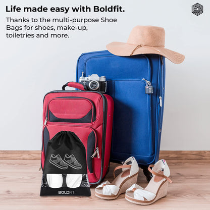 Boldfit Shoe Bag for Travel Bag- Pack of 6, Black
