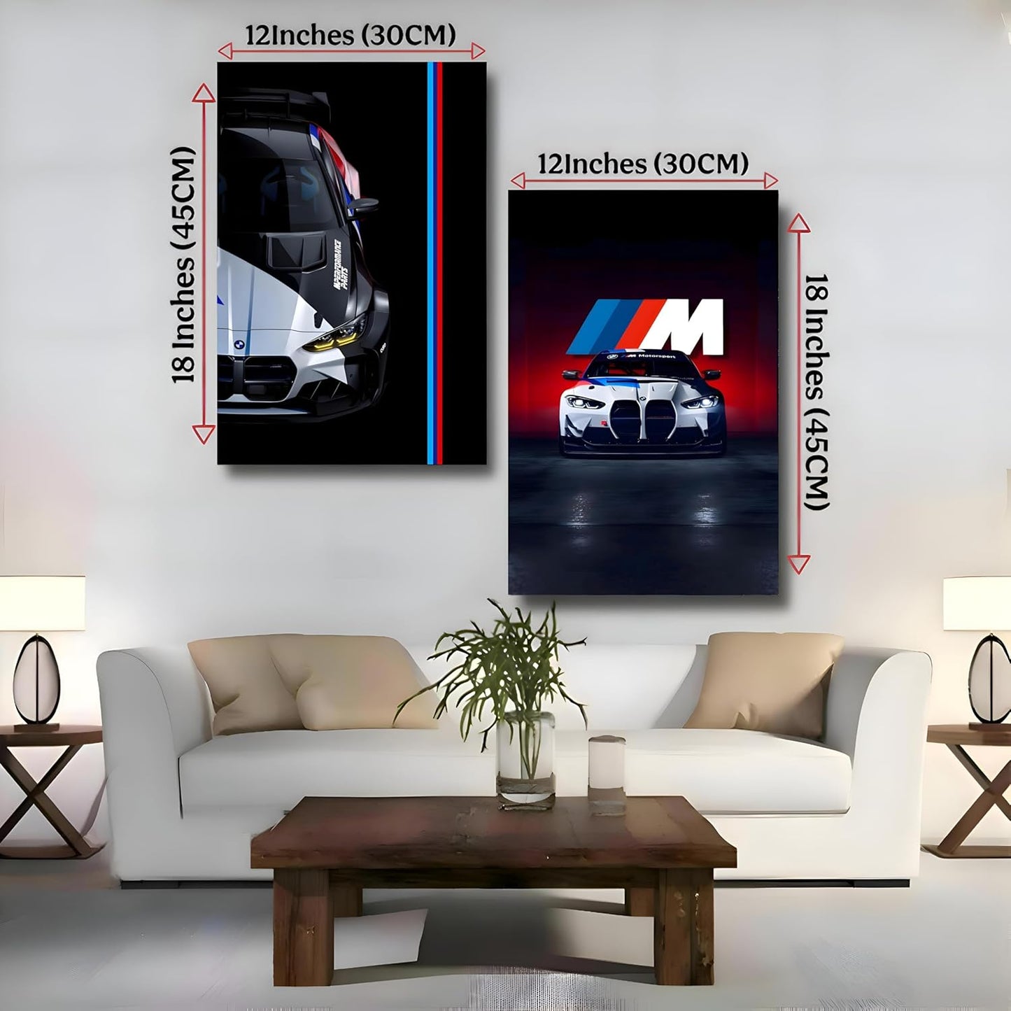 BMW M Motorsport Poster Set | Bold 12x18 Inch Racing Wall Art Prints for Car Lovers | Premium Sports Car Decor for Garage, Office, Boys Room & Auto Enthusiasts