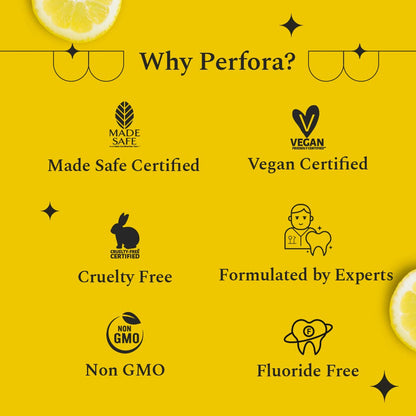 Perfora Awake Toothpaste - Lemon Mint, 300g (3x 100g) | Active Freshness Cavity Prevention | Vitamin Enriched SLS & Fluoride Free Tooth Paste |N-Ha For Teeth Remineralisation |Healthy Gums & Oral Care