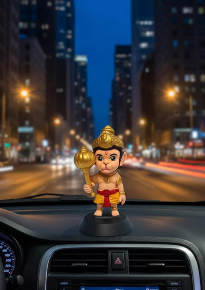 Cute Bal Hanuman Idol | Baby Hanuman Figurine with Gada | Decorative Dashboard, Car, Temple Showpiece | Devotional Gift for Home & Office (Lord_Hanuman_Idol)
