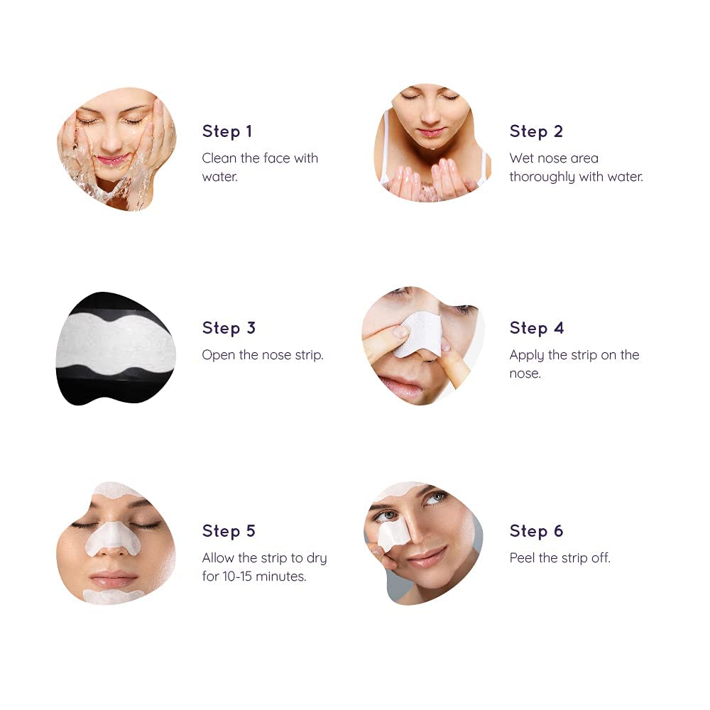 Sanfe Deep Purifying Nose Strips for Women & Men - With Fuji Green Tea & Witch Hazel extracts | Blackheads and cleanses pores (Pack of 6)