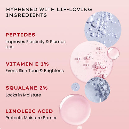 Hyphen Tinted Lip Balm | Brightens & Reduces Dark Lips & Pigmentation | 1% Vitamin E, Peptide & 2% Squalane | Jelly Glaze (Red Shade)- 10g
