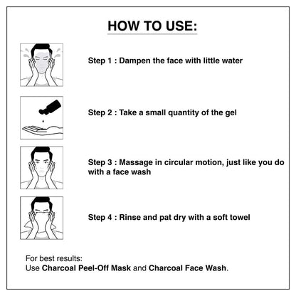 The Man Company Activated Charcoal Tan Removal Cleansing Gel for Oil Control & Glowing Skin | Black Pepper & Bergamot | 100ml