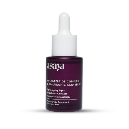 Asaya Multi Peptide Day/Night Face Serum with Hyaluronic Acid | Anti-Aging Serum | 5% Tripeptide Complex | Oily, Dry & Sensitive Skin - 30ml