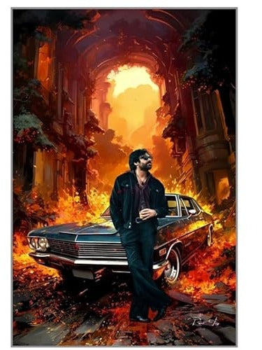 Dream World Decor Pawan Kalyan Power Star Poster | A4 350 GSM Glossy Wall Art | Telugu Cinema Superstar Collection | Fan Room, Office & Home Décor | V7