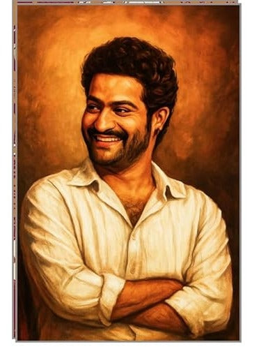Dream World Decor Jr NTR Poster | A4 350 GSM Glossy Telugu Actor Wall Art | NTR Stylish and Mass Look Prints | Home, Studio & Theater Room Décor V7