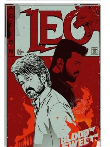 Dream World Decor Thalapathy Vijay LEO Poster | A4 350 GSM Glossy Wall Art | Tamil Actor Superstar Prints | South Indian Movie Room Décor for Fans & Collectors V8