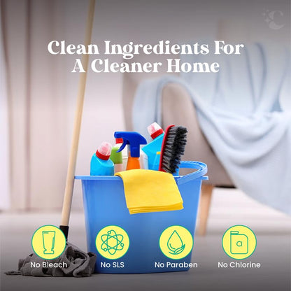 Cleevo Floor Cleaner Liquid (5L Refill Pack) | 1 Pouch = 1L Floor Cleaners for Mops | Chlorine-Free Surface Cleaner, All-Purpose Floor Cleaning Liquid (Zesty Lemon)