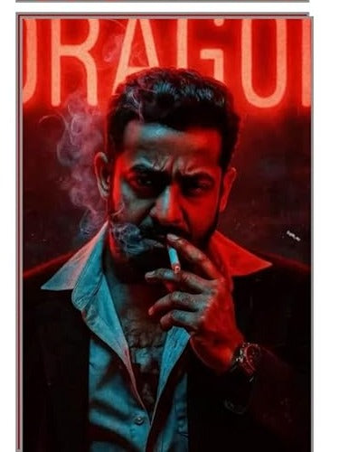 Dream World Decor Jr NTR Poster | A4 350 GSM Glossy Telugu Actor Wall Art | NTR Stylish and Mass Look Prints | Home, Studio & Theater Room Décor V9