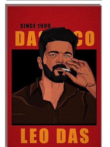 Dream World Decor Thalapathy Vijay LEO Poster | A4 350 GSM Glossy Wall Art | Tamil Actor Superstar Prints | South Indian Movie Room Décor for Fans & Collectors V12